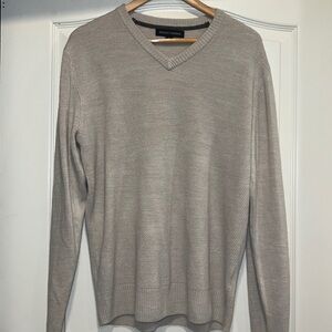 Men’s Tricots St Raphael V-Neck Textured Oatmeal Sweater
